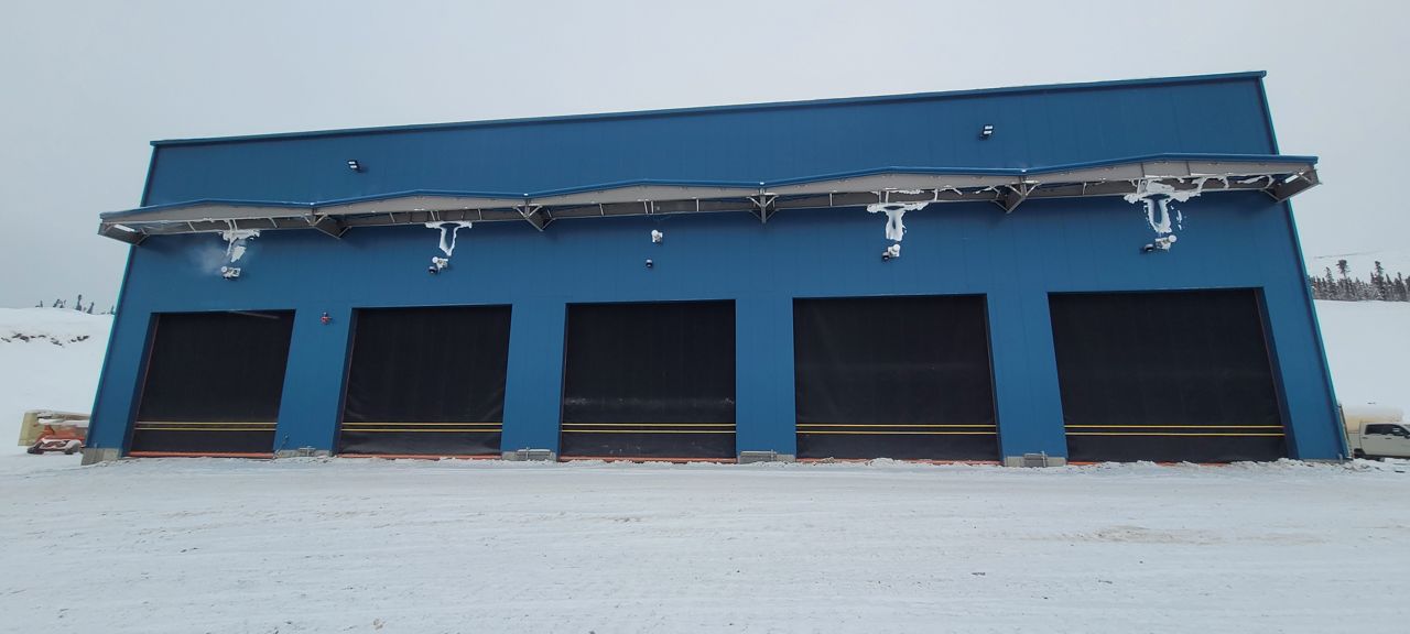 Rubber door outside industrial facilty