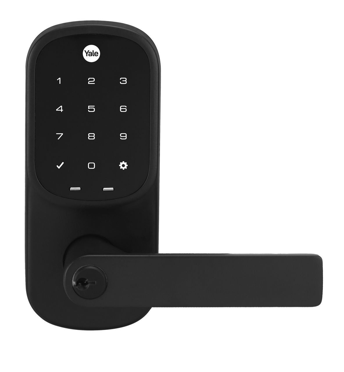 yale assure lock lever black front exterior YRL226HKMBK