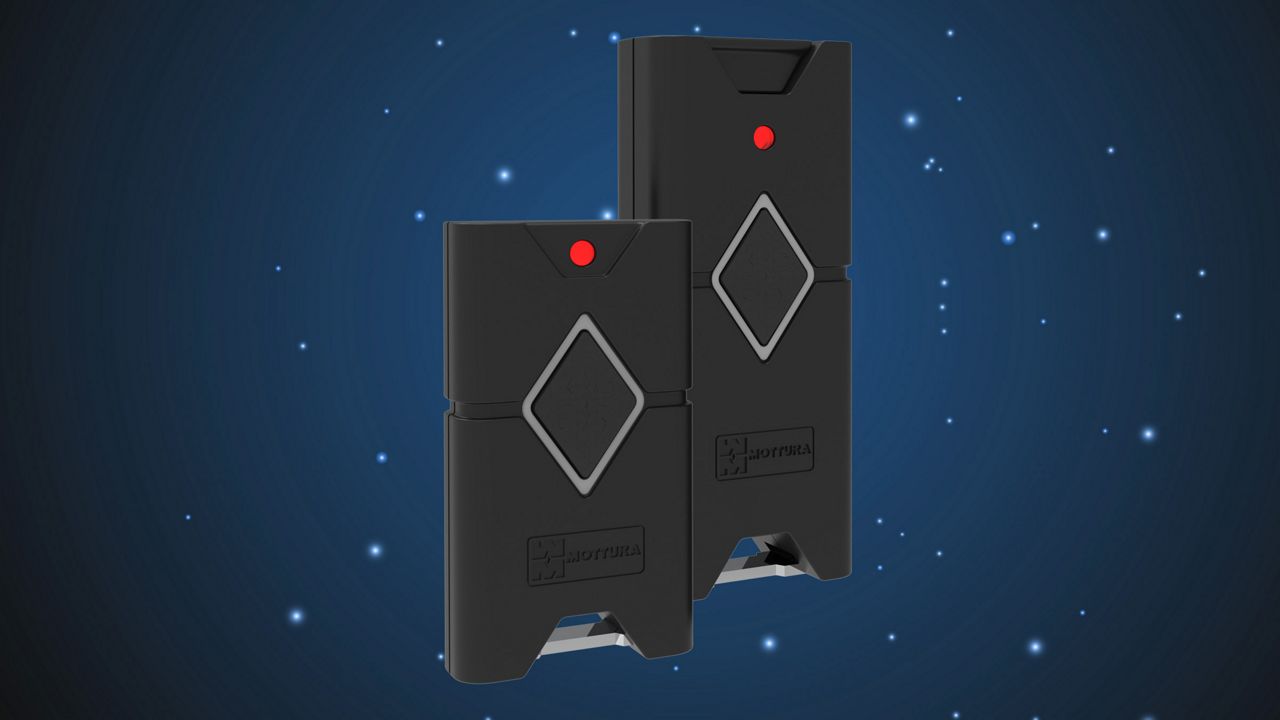 Mottura bKEY remote control on a blue background