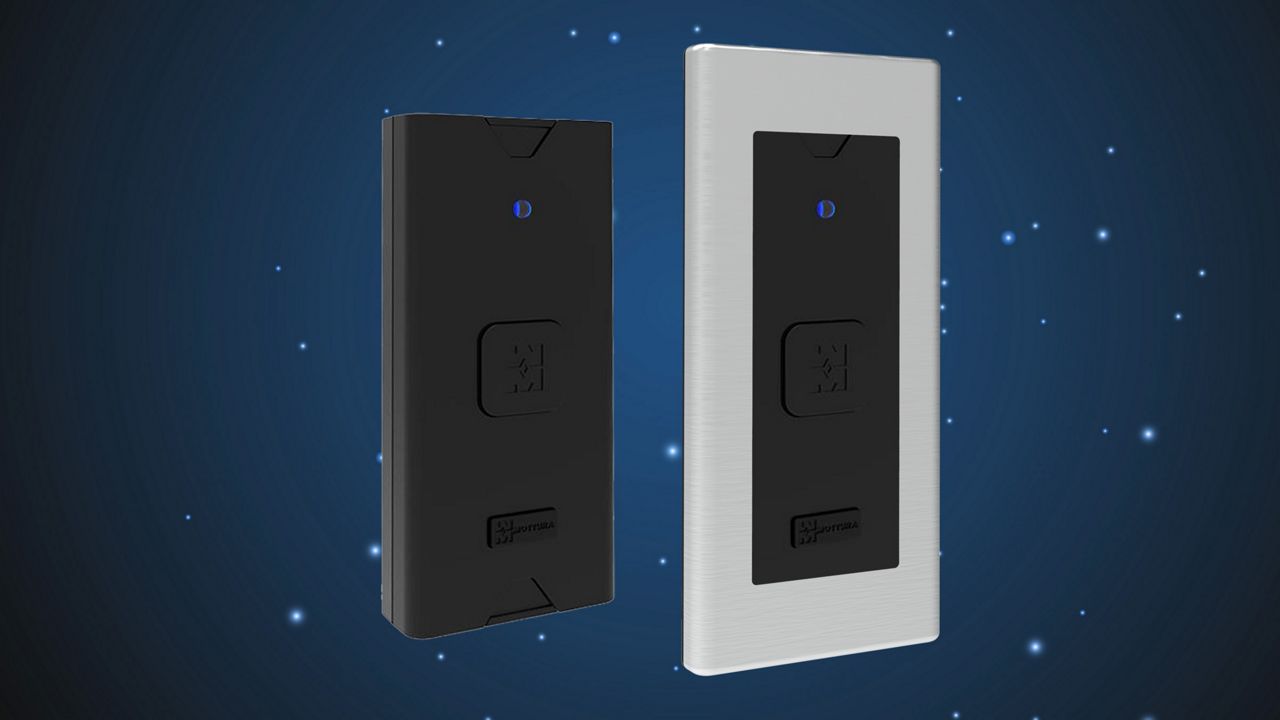 Mottura bTAG tag reader on blue background