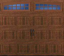 bead board glazed walnut steel single garage door c 24 01