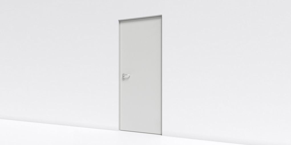 Bloc Porte battante métallique coupe-feu 60 min, simple vantail - Solution de porte BIM