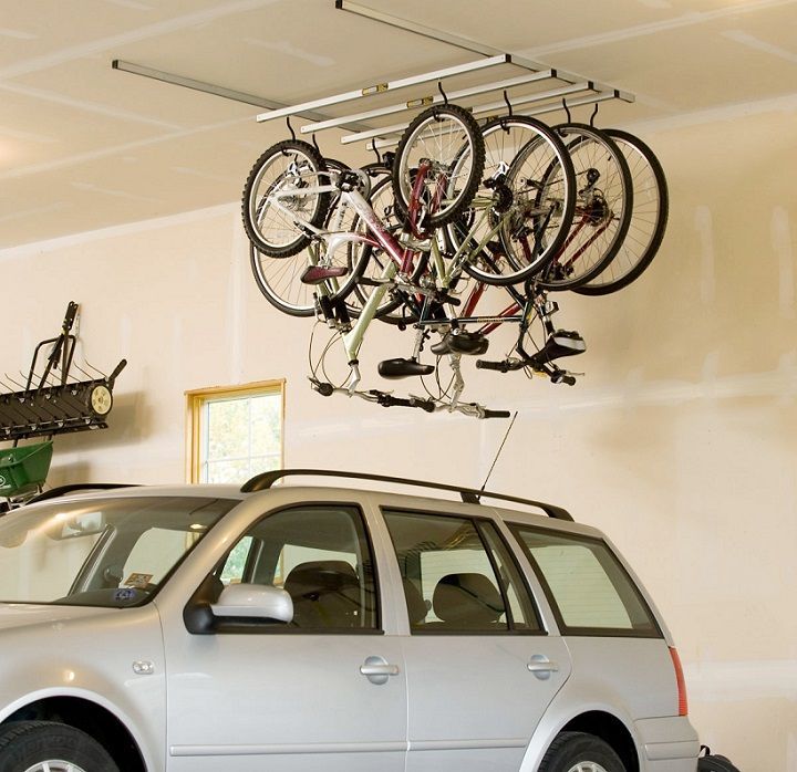 Don’t forget you can use your ceiling as an additional storage space in your garage.