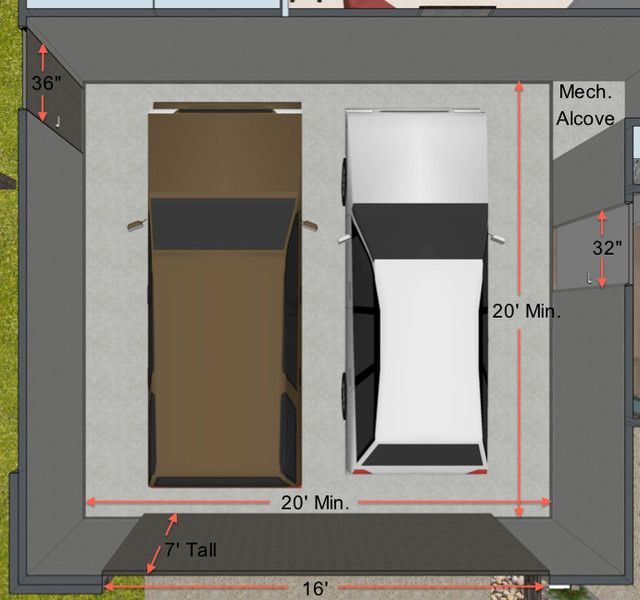 Common 2 car garage dimensions