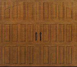 bordeaux closed arch golden oak steel single garage door 01