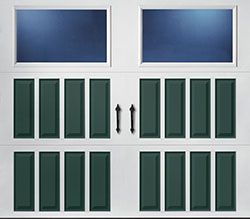 bordeaux glazed true white hunter green steel single garage door C 01