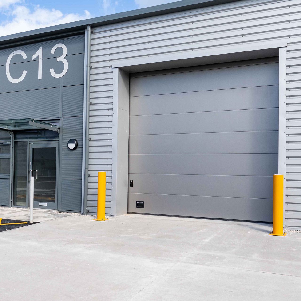 An Crawford OH1042P secureby design overhead sectional door