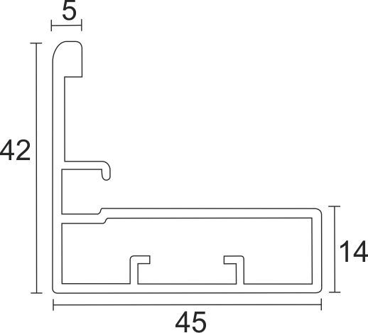 Image: Enox Aluminium Frame Profile EAPS-064 with handle – ALU / SS finish