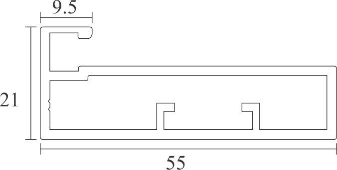 Image: Enox EAPS-017 Aluminium Frame Profile — ALU finish