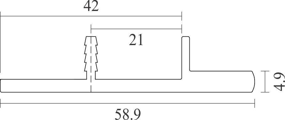 Image: Enox Aluminium Edge Profile EAPS-143 – aluminium handle edge profile in ALU/SS/RAW finish