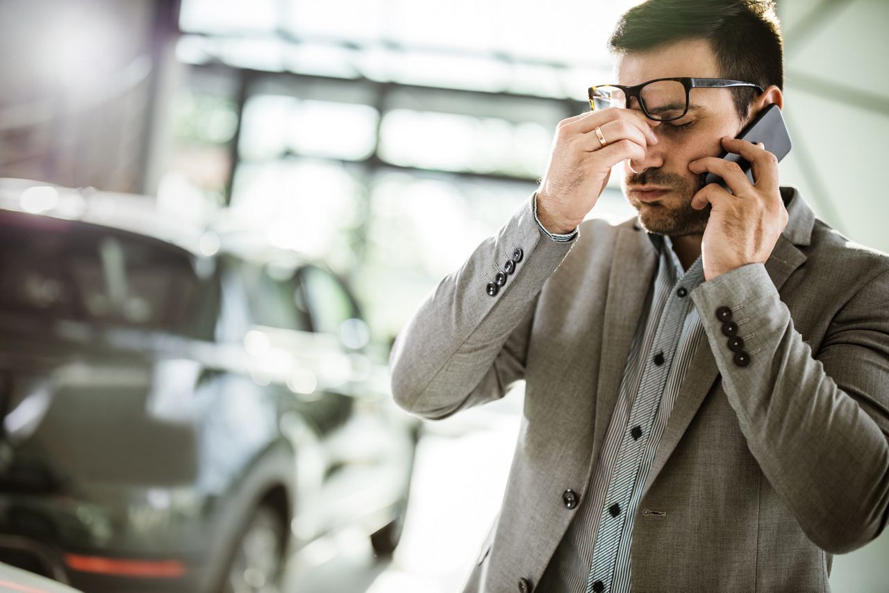 Frustrated car salesman