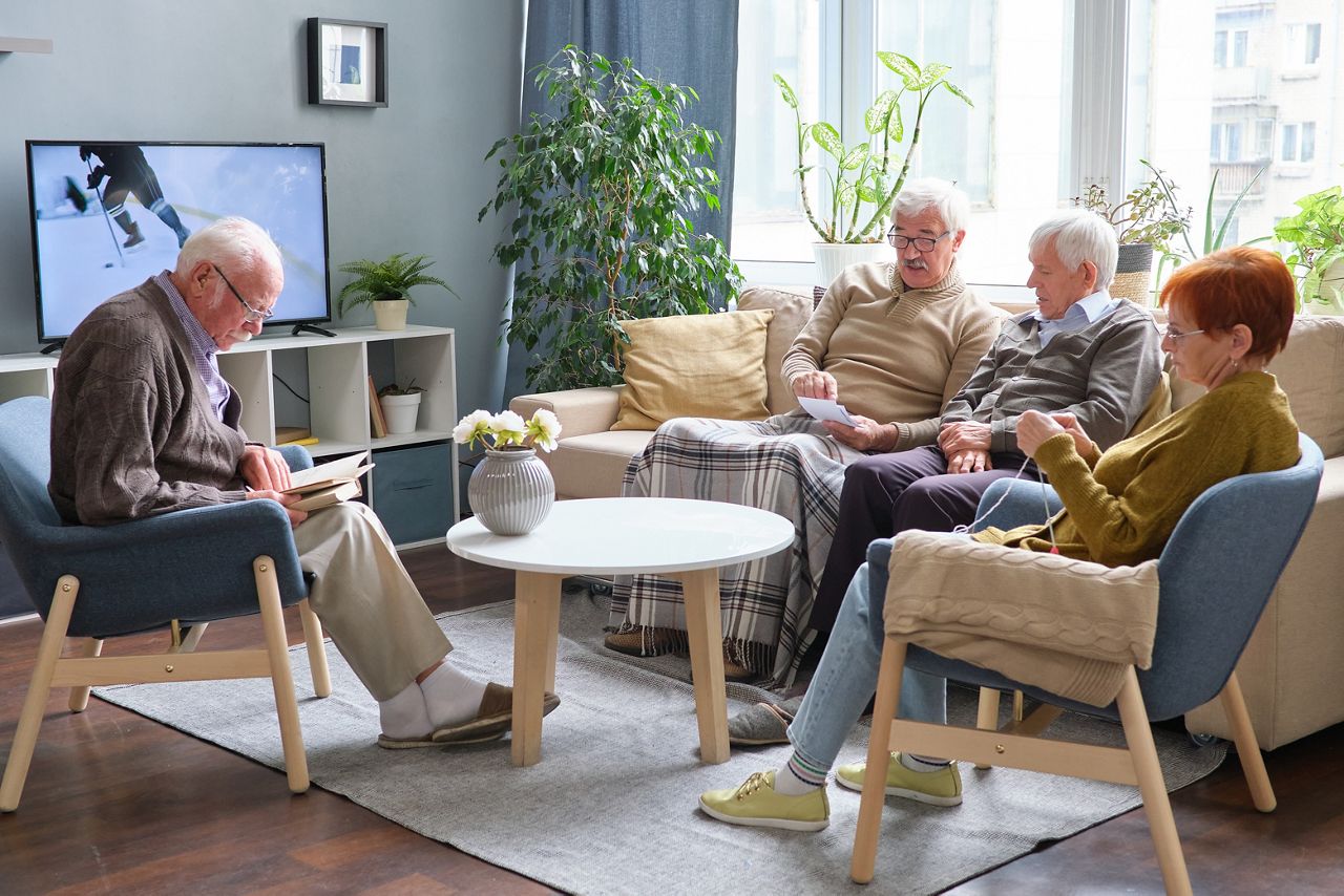 Group of seniors in a care home.