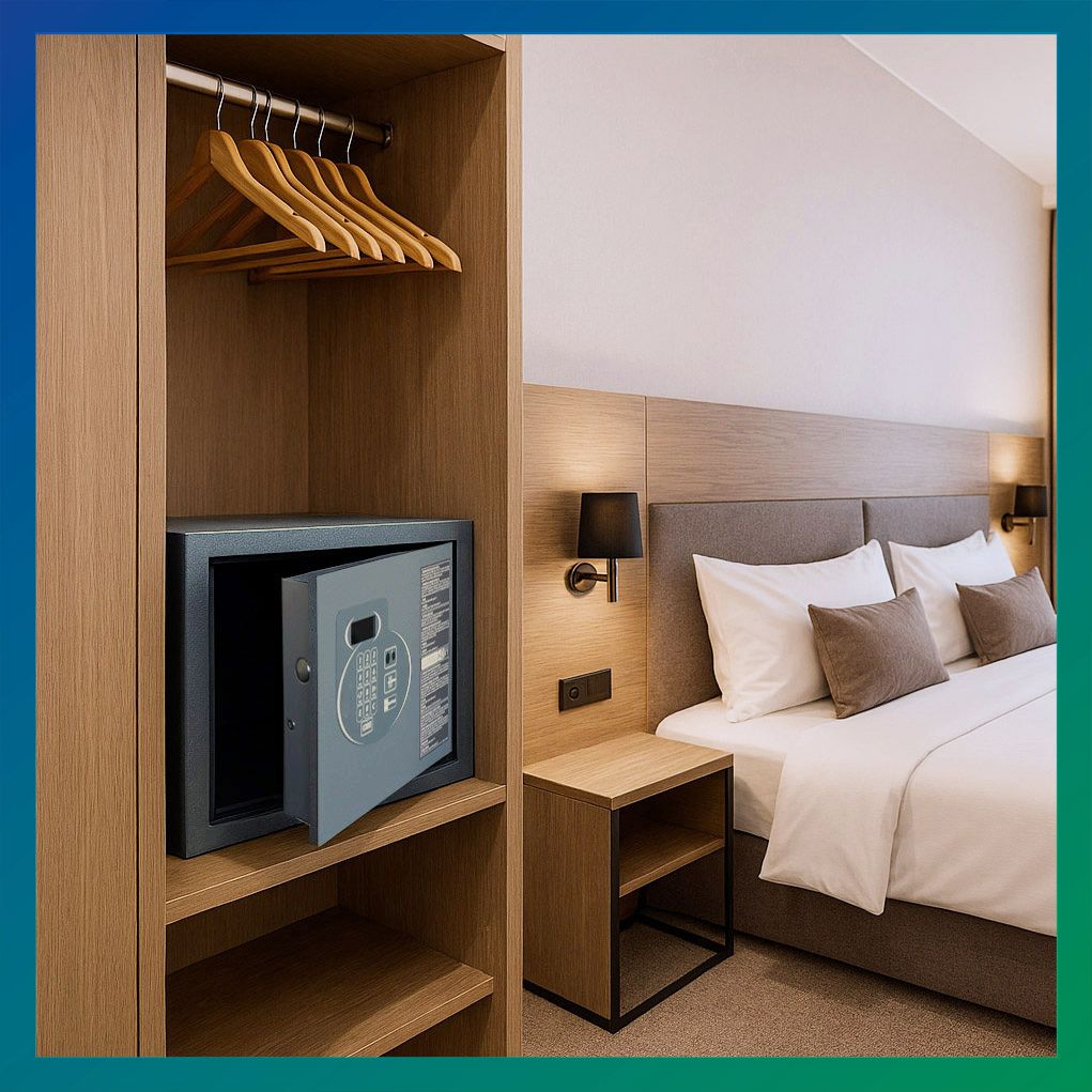 Mottura HOKEY safe in a hotel room