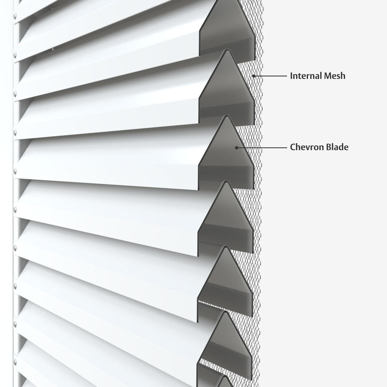 Image: Chevron Louvre Door - Blade corss section profile
