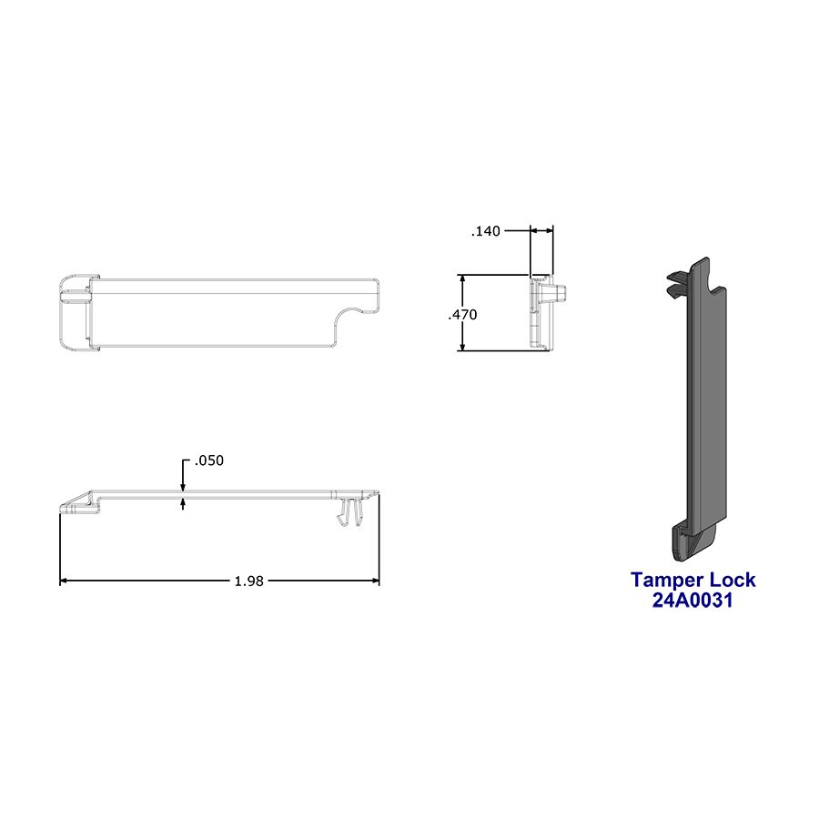 24A0031 Tamperlock for use with ROLLER TILT® Elite™ 562 & 625
