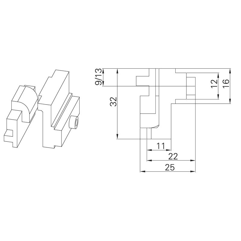 Image: Concealed Minddle Hinge ZTK04 (9mm) / ZTK03 (13mm) Picture 2