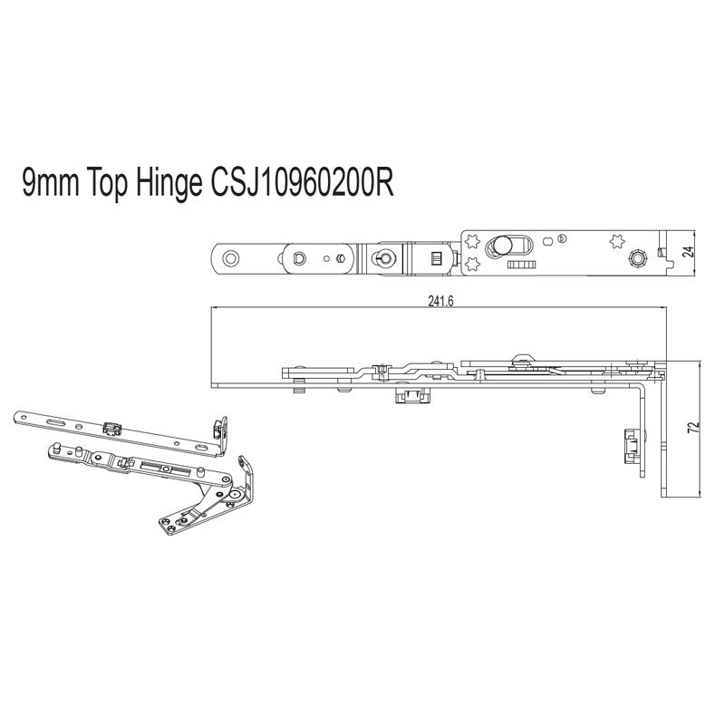 Concealed Top Hinge CSJ10960200L/R Picture 1