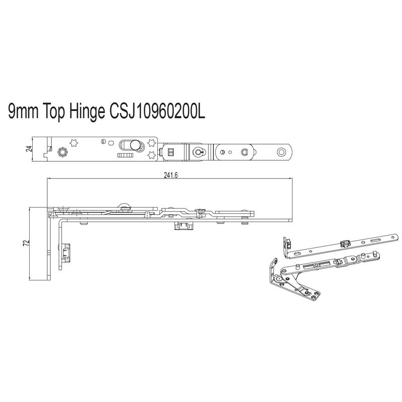 Image: Concealed Top Hinge CSJ10960200L/R Picture 2