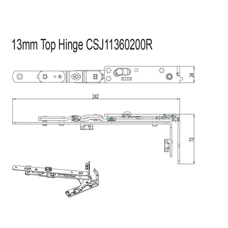 Concealed Top Hinge CSJ11360200L/R Picture 1