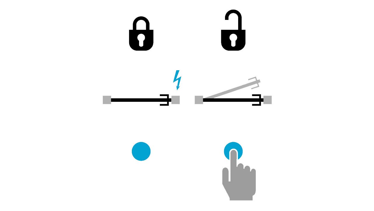 Incontro elettrico sbloccato in assenza di tensione