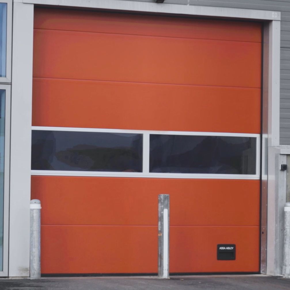 Overhead sectional doors at Copenhagen Markets