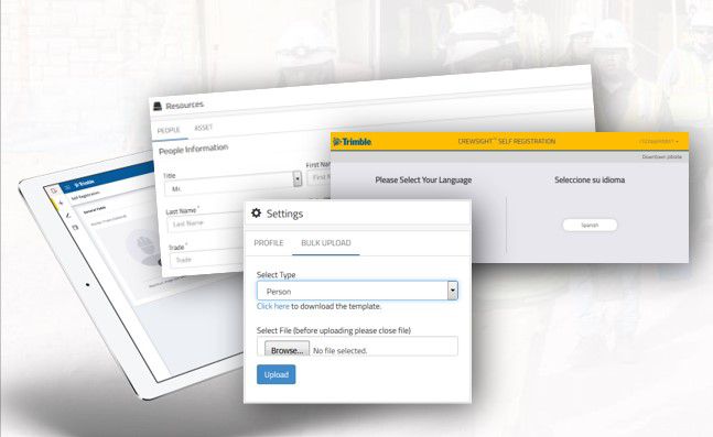Onboarding and registration with CrewSight for construction jobsites