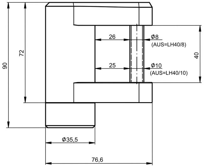 Cylinder padlock VERSO®CLIQ V317 technical drawing