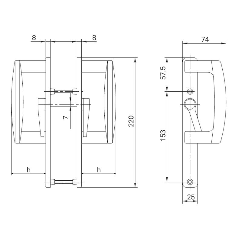 Image: D-Handle for Sliding Door-MSZ002625.2L/R Picture 2