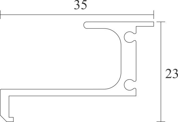 Image: Enox Aluminium Handle Profile EAPS-025 – ALU / SS finish