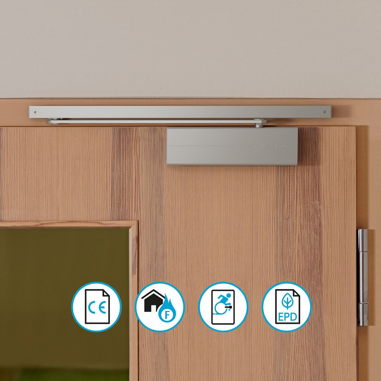 DC175 montaggio su porta interna di legno