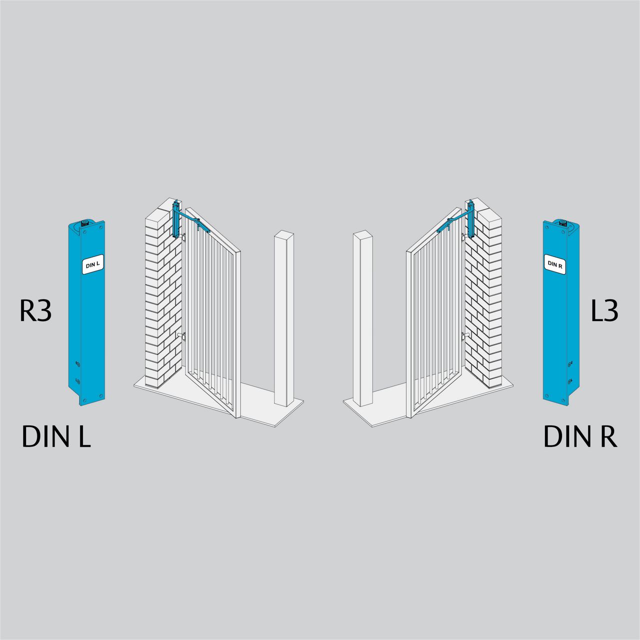 Mounting options on wall, pull side