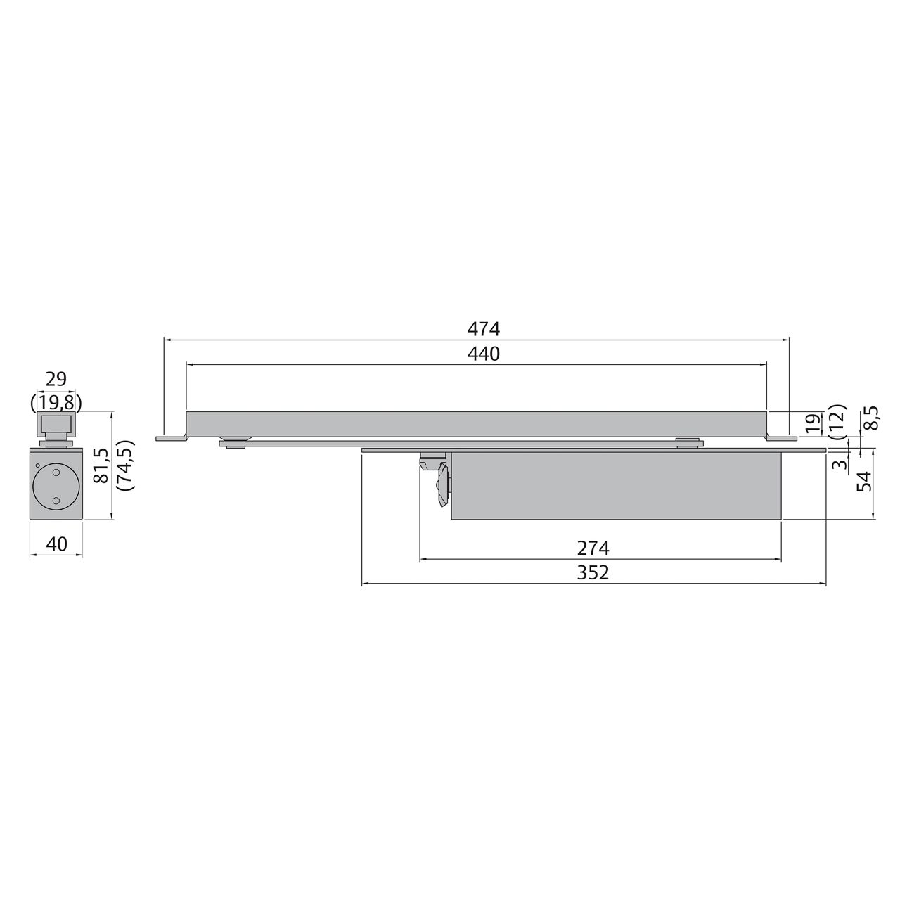 Image: DC870 dimensions