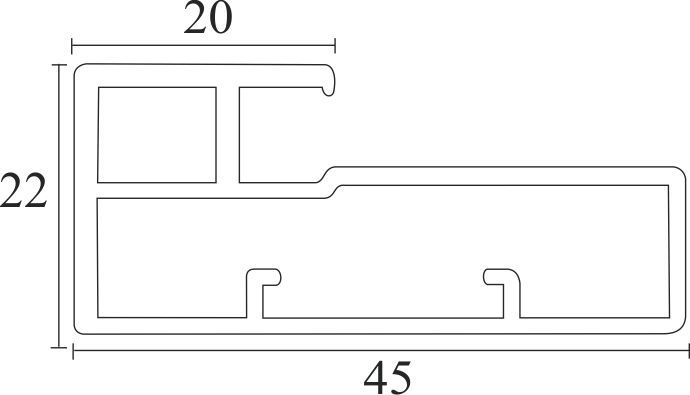 Image: Enox Aluminium Frame Profile EAPS-084 – aluminium frame profile in ALU/SS finish