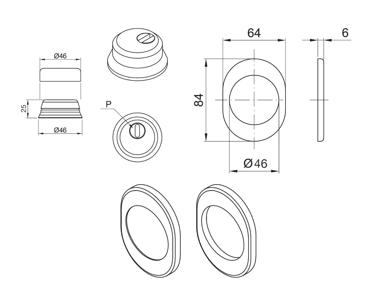 Image: DEFENDO® H25 per serrature CE diametro 46 mm disegno