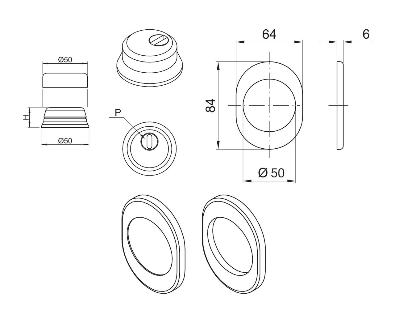Image: DEFENDO® per serrature CE - Diametro 50 mm disegno