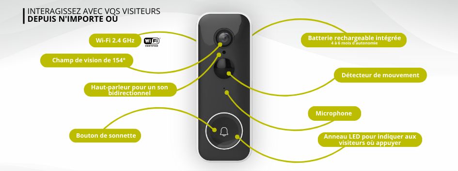 Sonnette - carillon,sonnette de porte intelligente V5,interphone vidéo IP WIFI,caméra IR pour