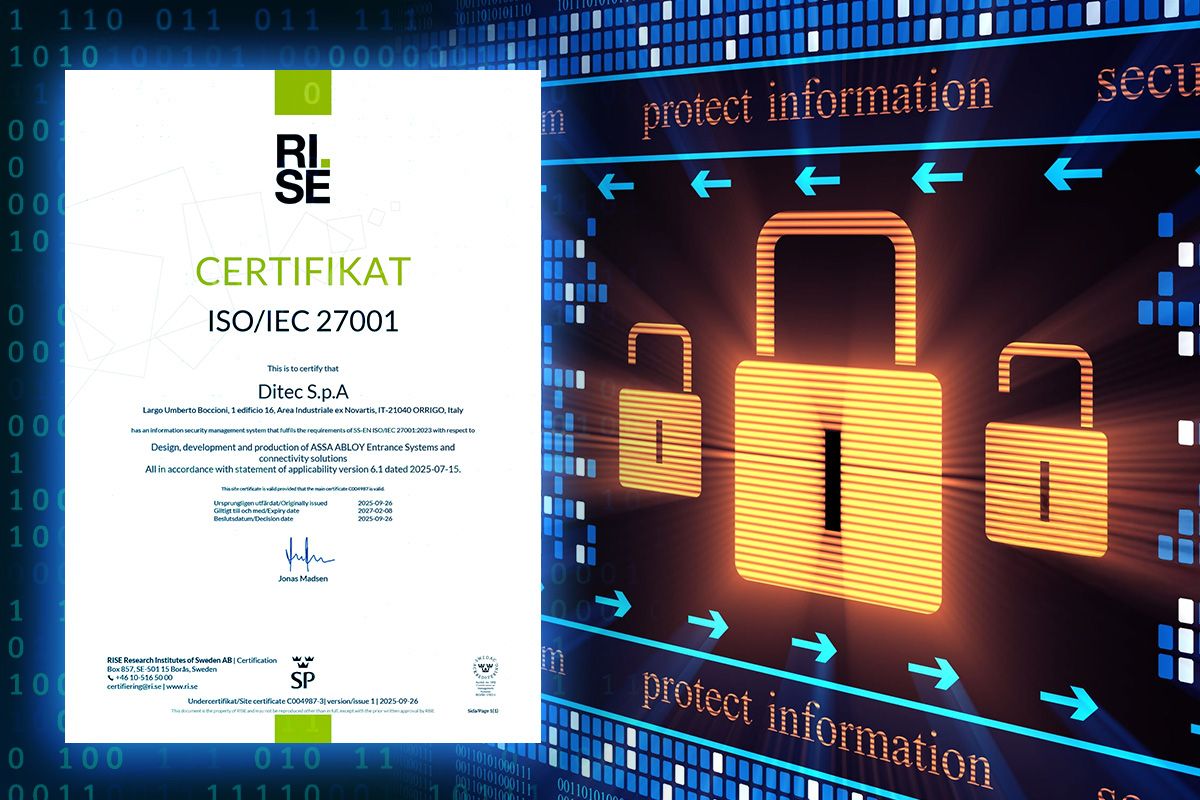 Ditec receives ISO/IEC 27001 certification!