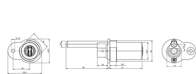 Drawer cylinder NT06,SERVICE=CLIQGo technical drawing