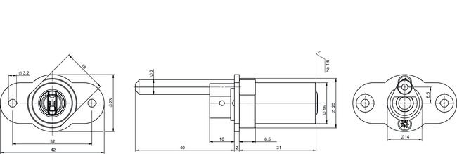 Drawer cylinder NT06,SERVICE=CLIQGo technical drawing