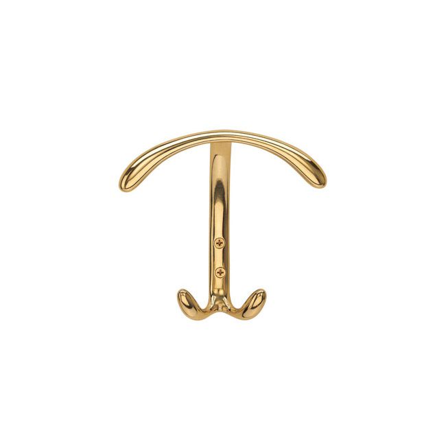 E 182 coat hook Polished brass