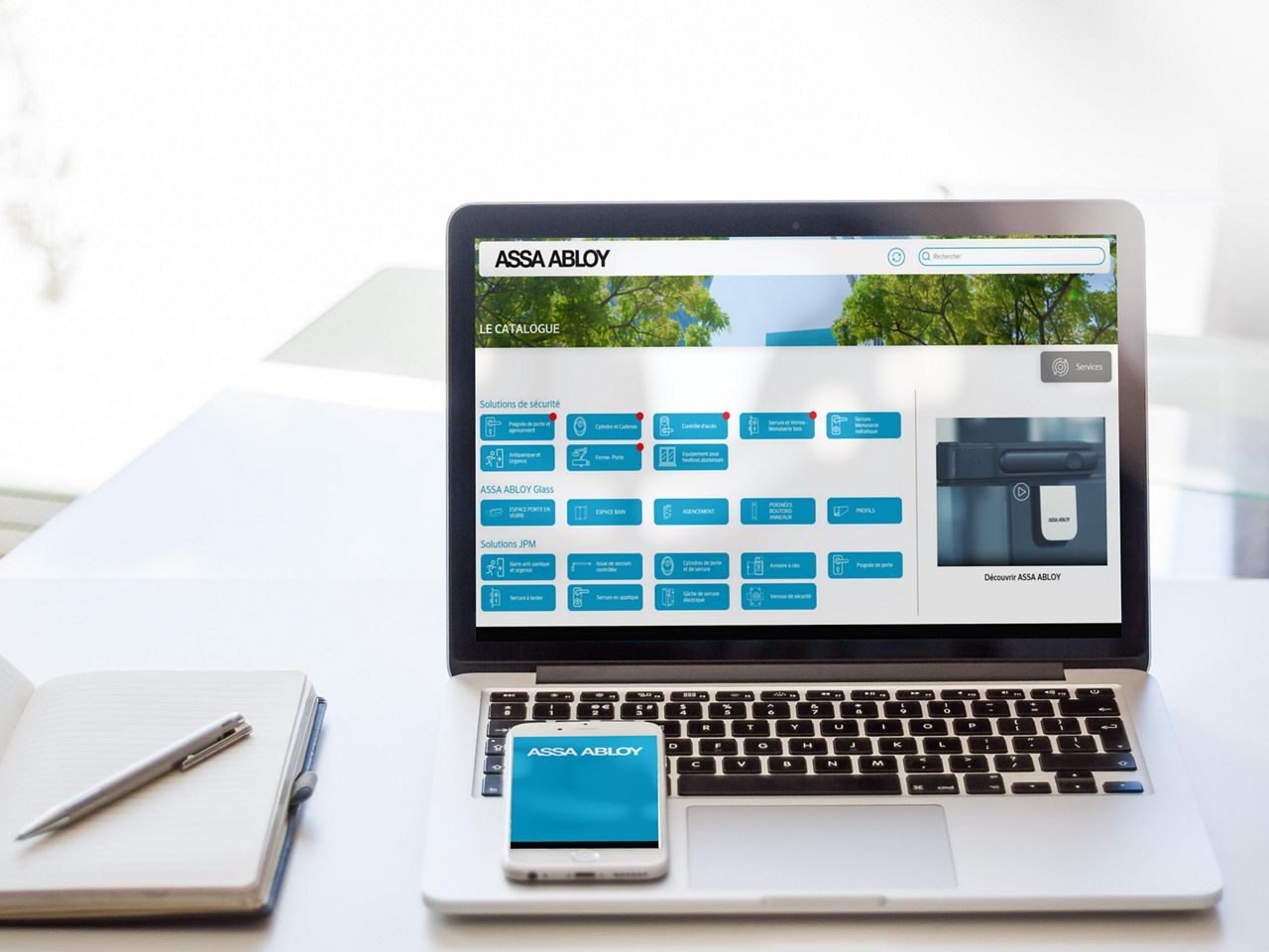 écran d'accueil de l'application Le catalogue 