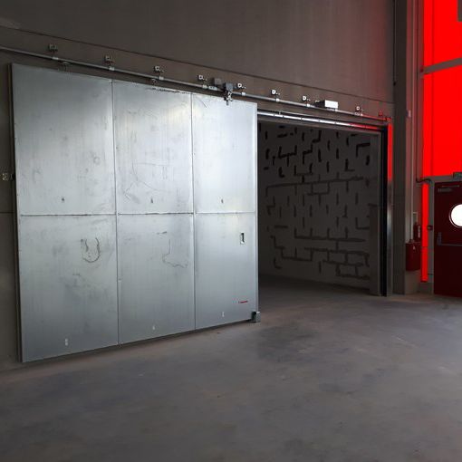 porte coupe-feu EIFEU+ sur linteau et 2 vantaux parallèles