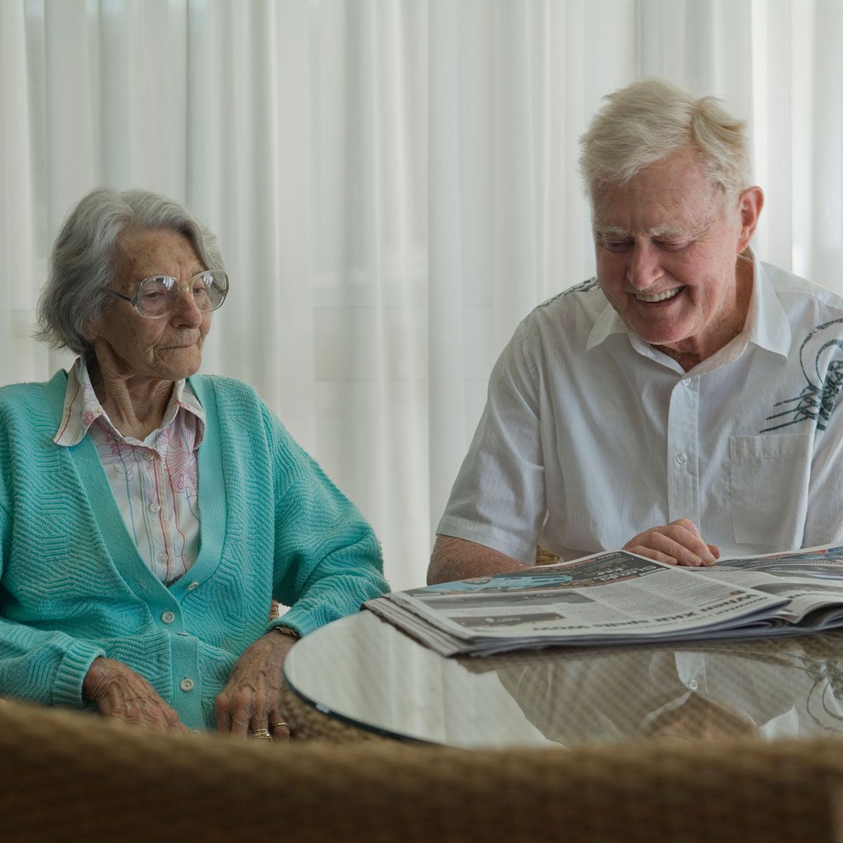 Elderly couple at home