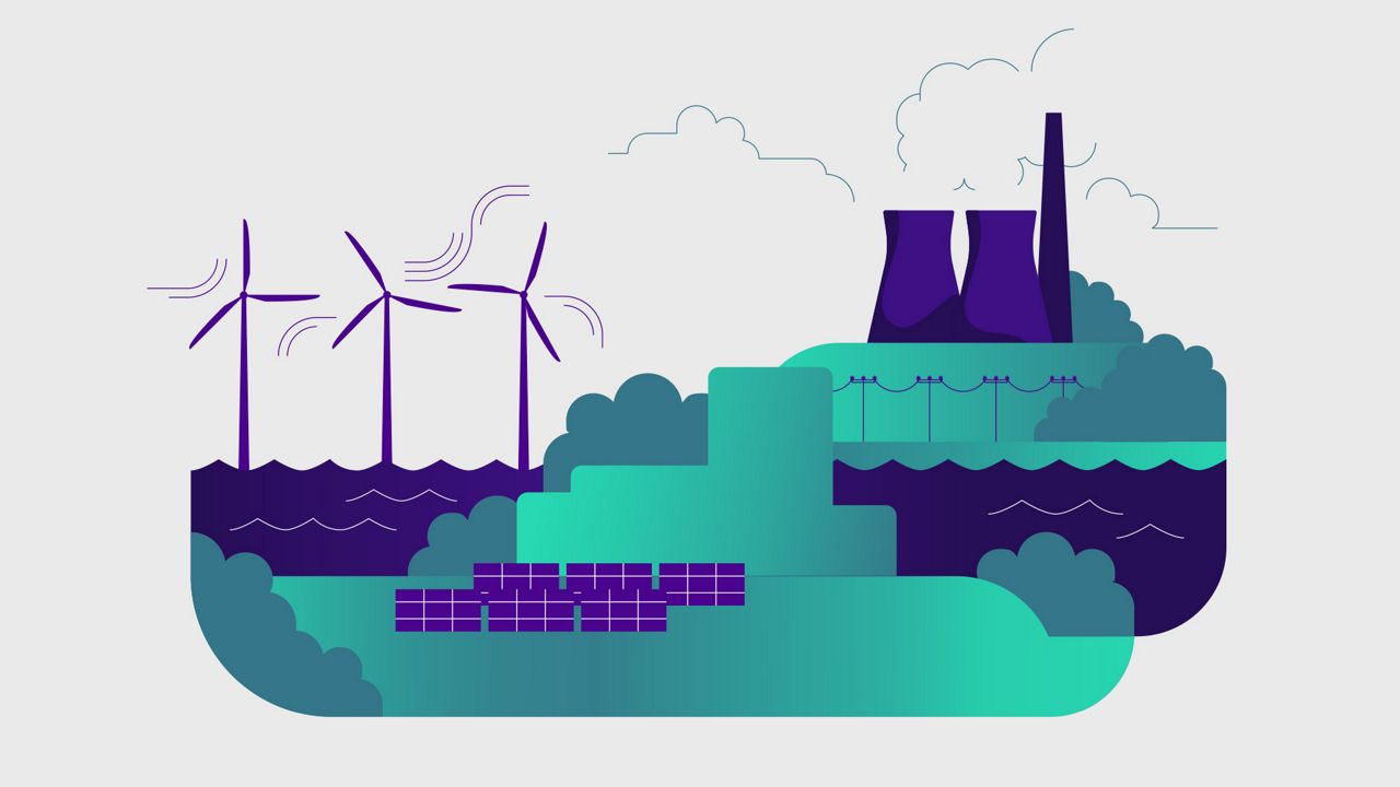 An illustration of energy infrastructure.