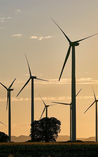 Champs d'éoliennes pour rerésenter la norme ISO 50001 sur l'énergie