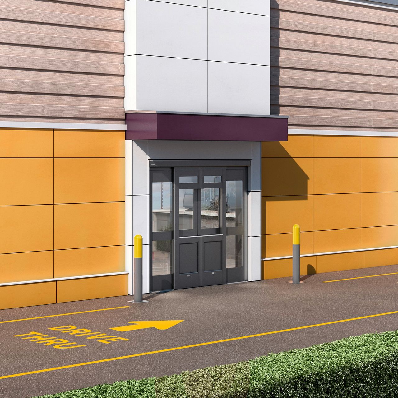 Image: Sl500 EXR-SL door drive thru closed door with closer view