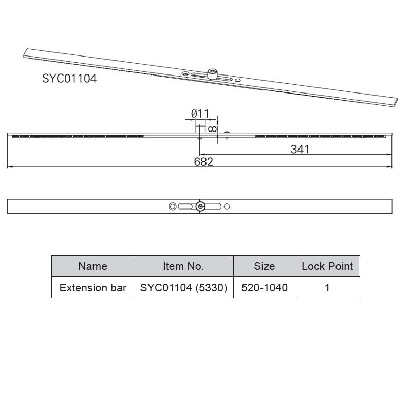 Image: Extension Bar- SYC01040.1/SYC01040/SYC01040.1A/SYC01040.2/ SYC01785/SYC01104 Picture 5