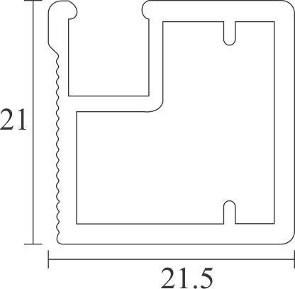 Image: fEnox Aluminium Frame Profile EAPS-003 – aluminium framing profile in ALU/SS finish