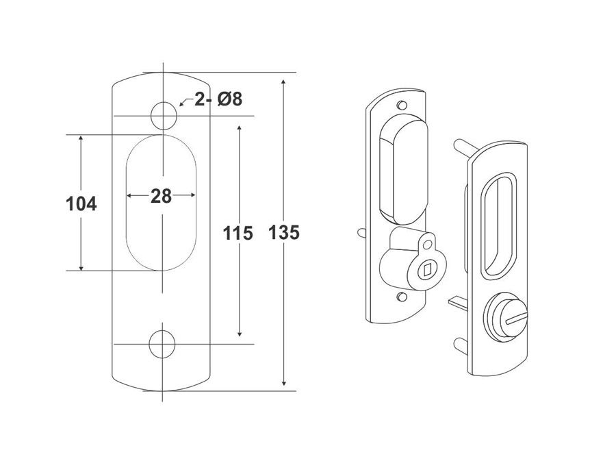 Image: f5743-enox-wooden-sliding-door-lock-cutout-esl-004.jpg