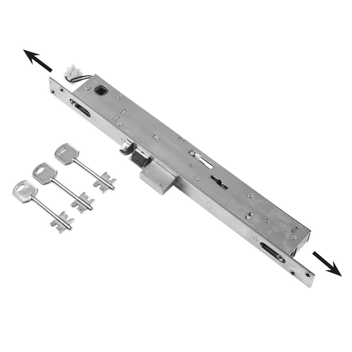F67 - Electrical double bitted narrow stile locks with 3 locking points